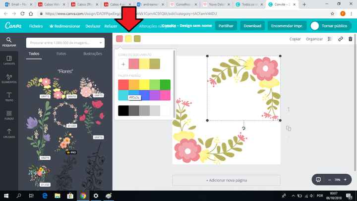Vejam só que incrível! Vou mudar agora as cores para a minha palete de cores