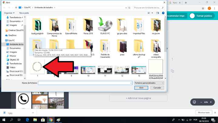 Aí o programa abre uma janela para pesquisarem o local onde gravaram a vossa imagem (por isso gravem