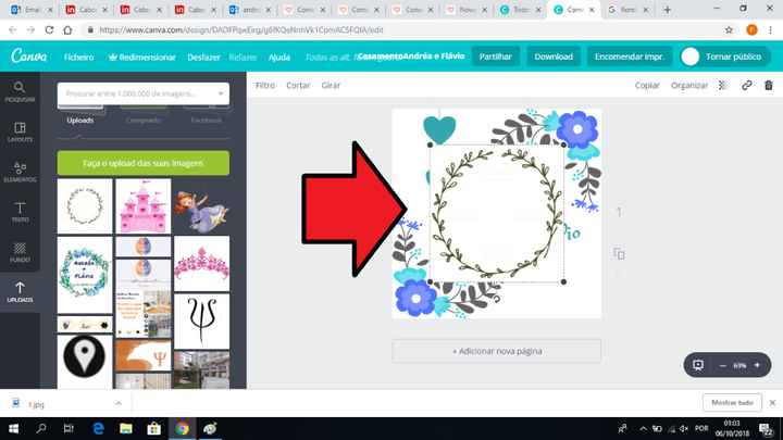 A partir daí a imagem fica pronta a ser utilizada. Podem redimensioná-la para caber no vosso convite