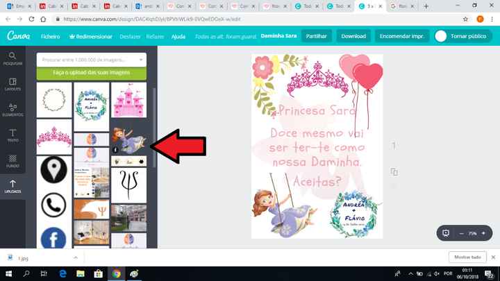 Deixo-vos aqui um exemplo de um pedido que fizemos a uma menina das alianças. Se virem bem fiz uploa