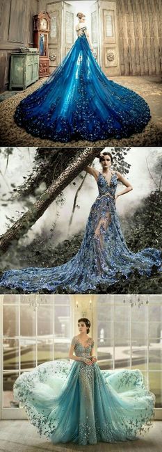 Mês de Setembro — inspirações verde e azul - vestidos de noiva - 3