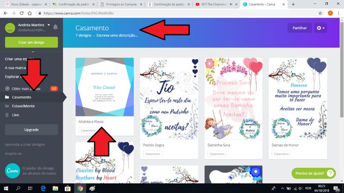 Ao carregarem na pasta "casamento" lá está ele à vossa espera. Se voltarem a carregar em cima do doc