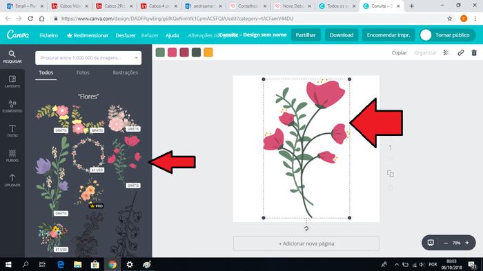 Por exemplo, escolhi esta flor! Se depois acharem que não gostam eliminem a imagem escolhida. Basta 