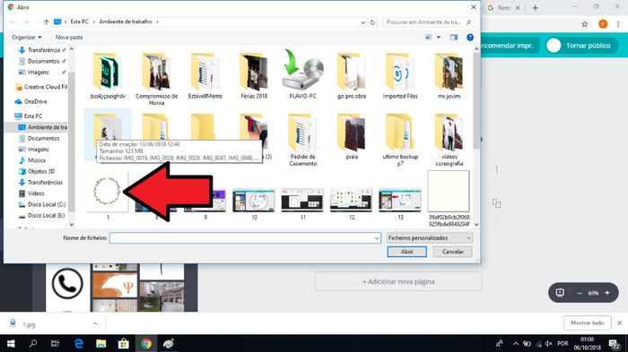Aí o programa abre uma janela para pesquisarem o local onde gravaram a vossa imagem (por isso gravem