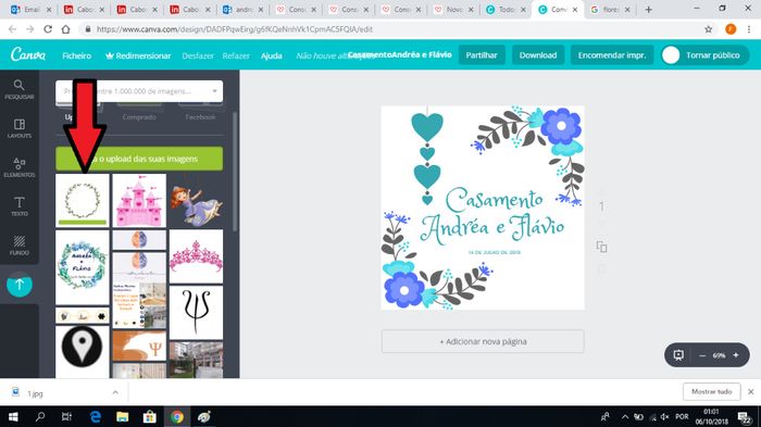 A partir daí o programa faz o upload da vossa imagem