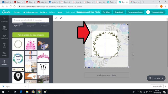 Neste caso o corte iria cortar demasiado a imagem pelo que tive de aumentar a imagem do corte