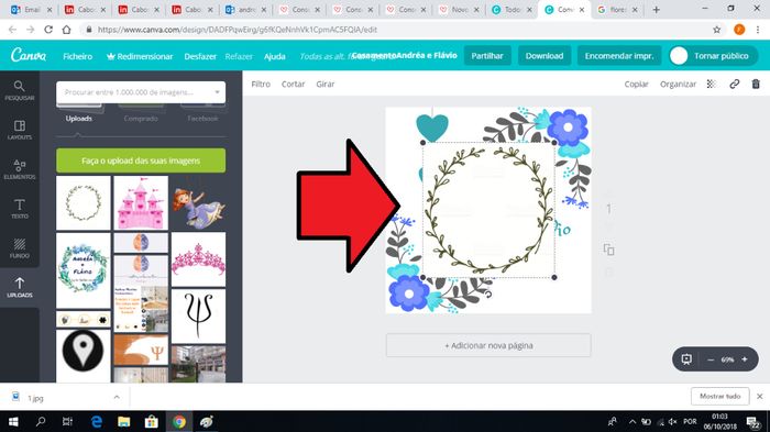 A partir daí a imagem fica pronta a ser utilizada. Podem redimensioná-la para caber no vosso convite