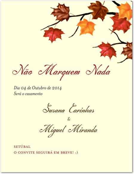 Pré-Convite de Casamento!