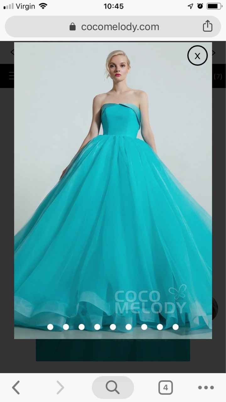 Vestido de noiva azul turquesa - 1