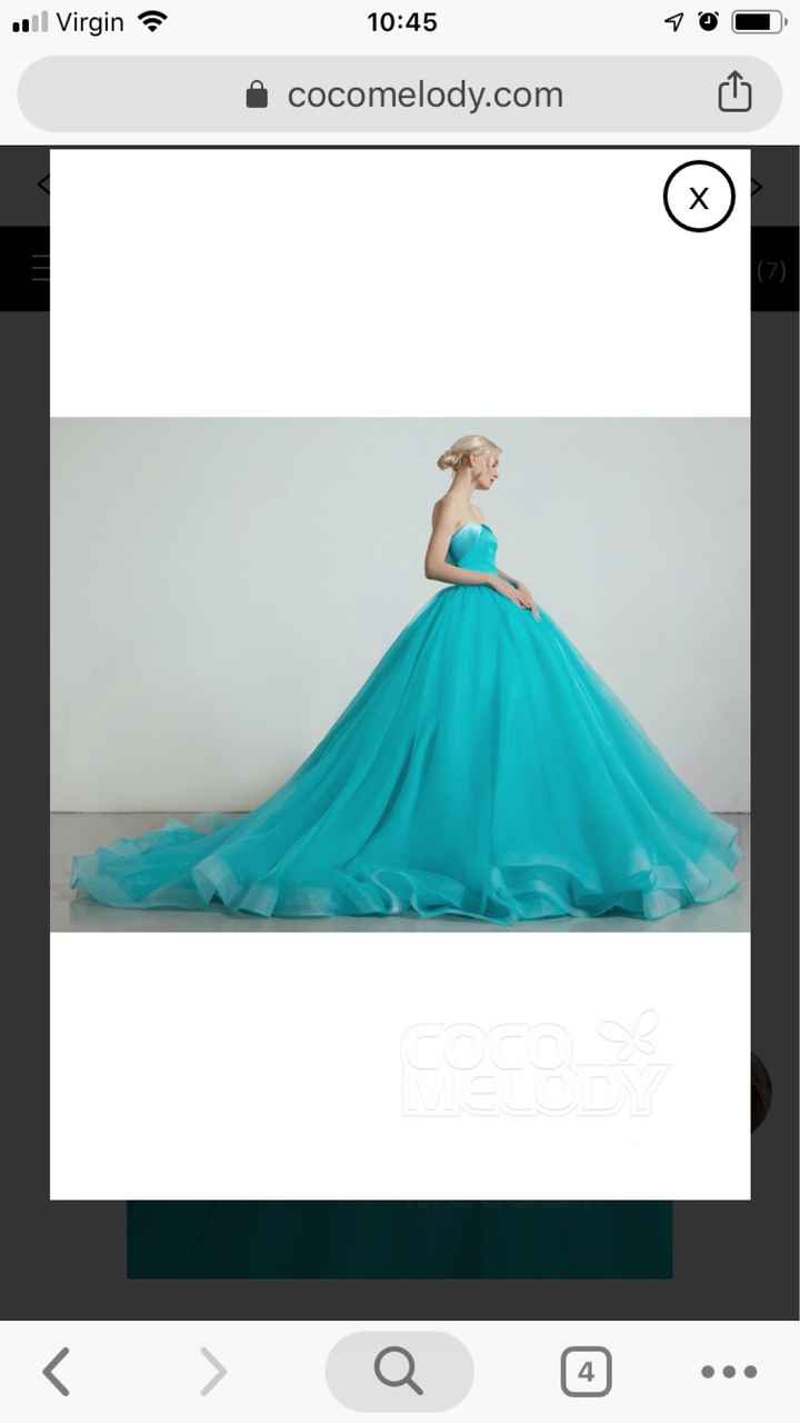 Vestido de noiva azul turquesa - 2
