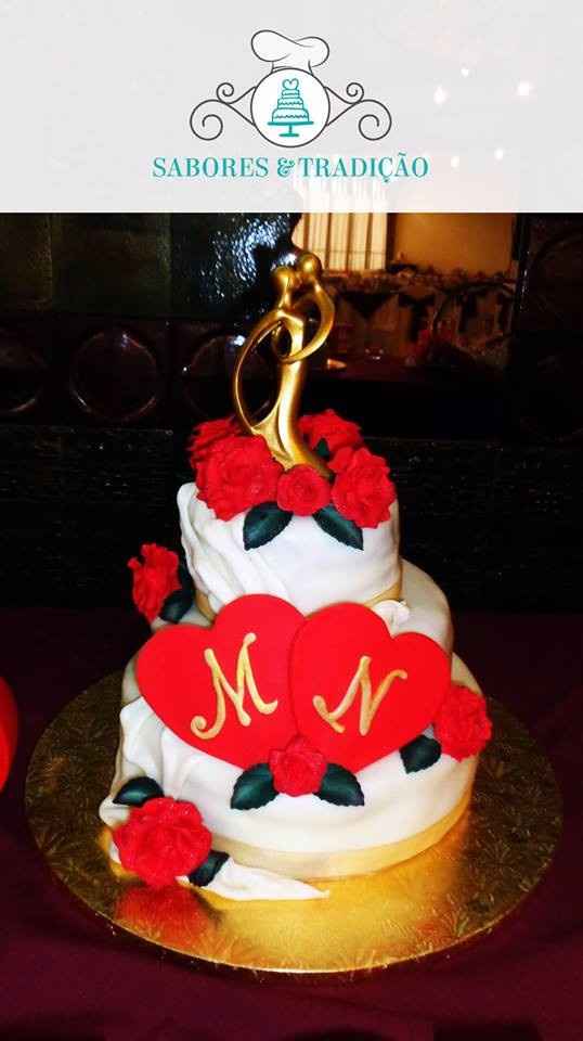 Bolo de casamento - Pasta de acúcar