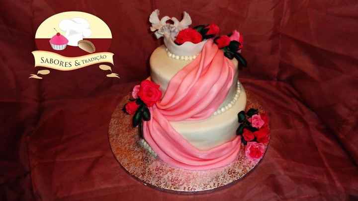 Bolo de casamento - Pasta de acúcar