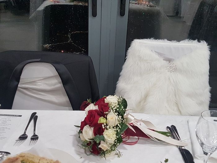 O bouquet e a minha estola com o floco de neve :P