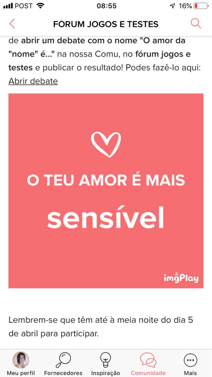 o meu amor é - 1