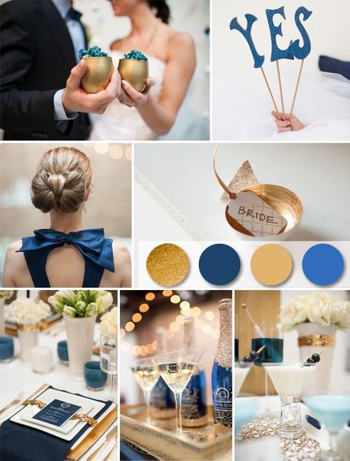 Azul e dourado