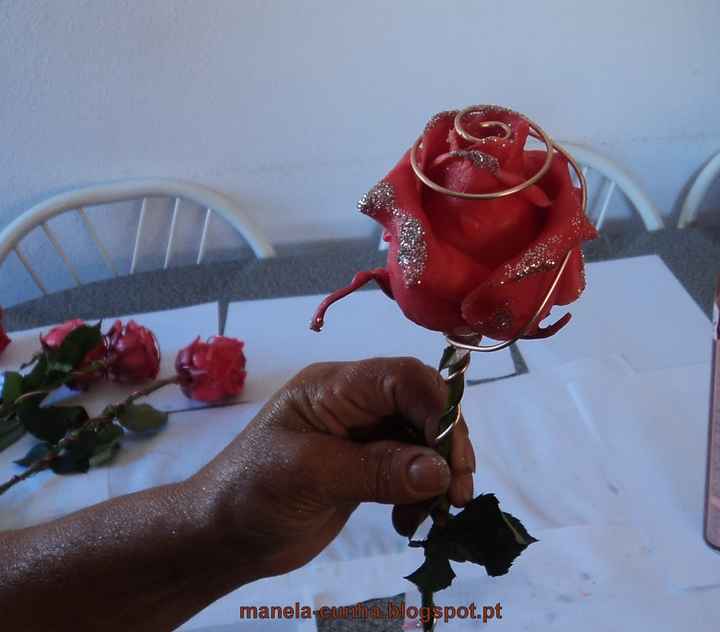 rosas em cera