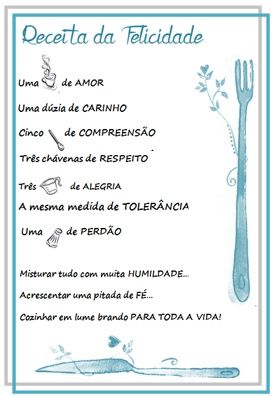 a receita da felicidade
