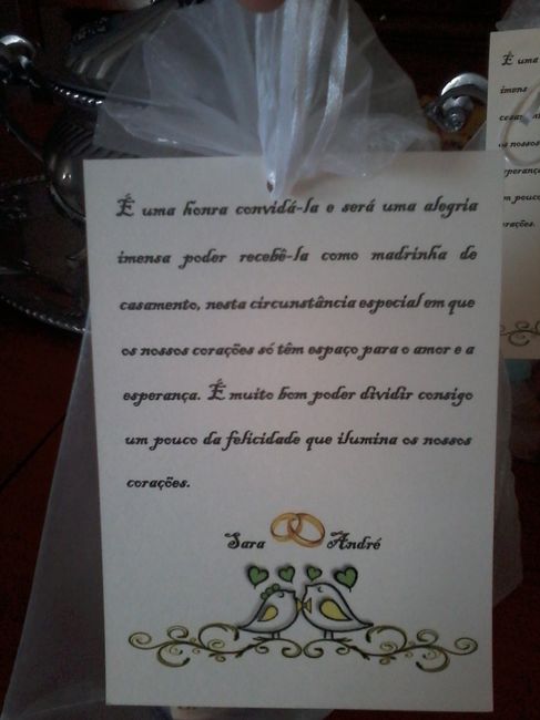 Texto do convite dos padrinhos