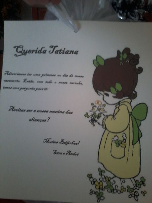 Texto do convite da menina das alianças