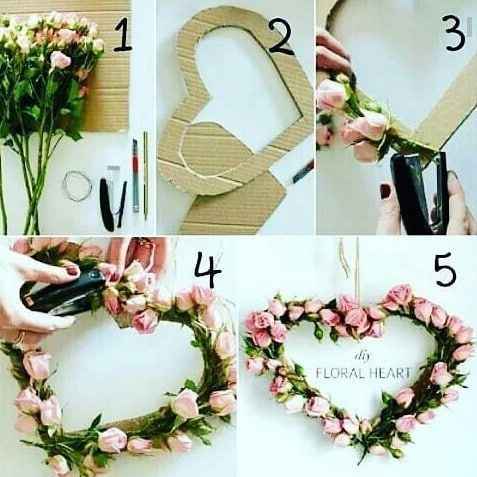 Coração de flores - diy - 3