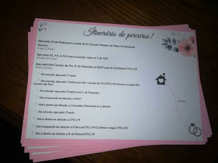 Itinerários e cartões de agradecimento - 2