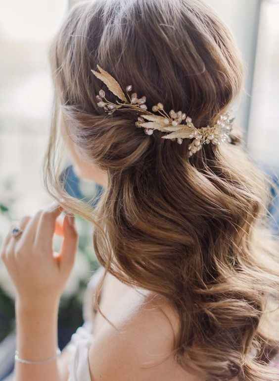 Penteado de noiva - folhas de "ouro" - 7