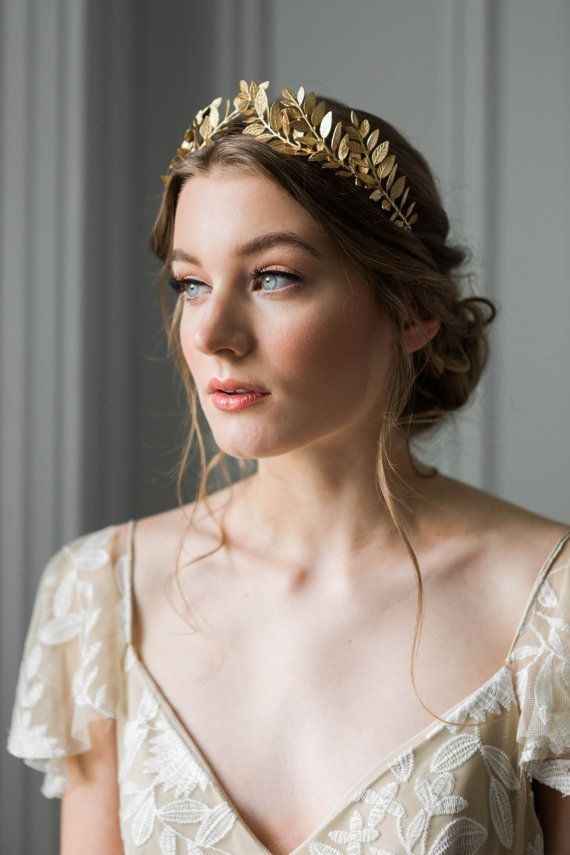 Penteado de noiva - folhas de "ouro" - 9
