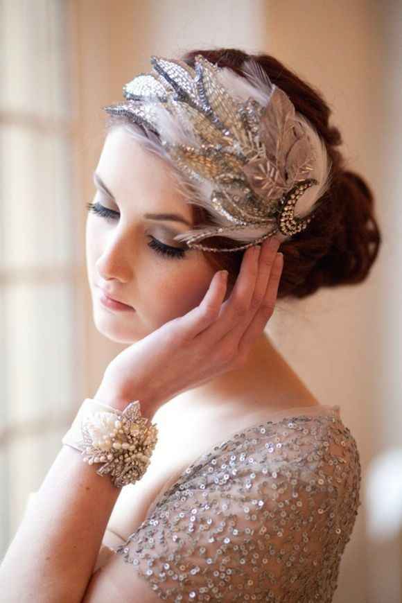 Penteado de noivas - penas - 1