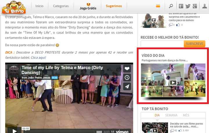 video do dia no "TA BONITO"