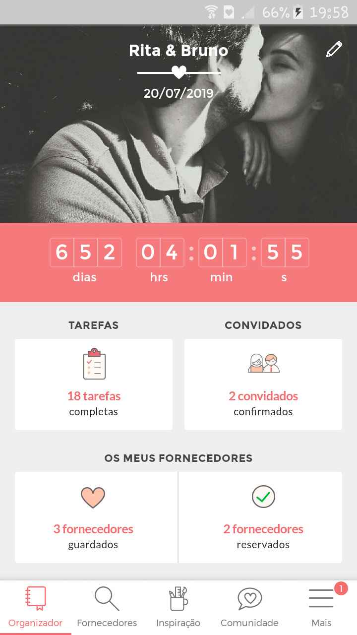 💜 Quanto tempo falta para o teu grande dia?