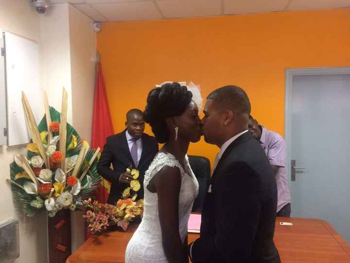 O primeiro beijo como casados! Envergonhados