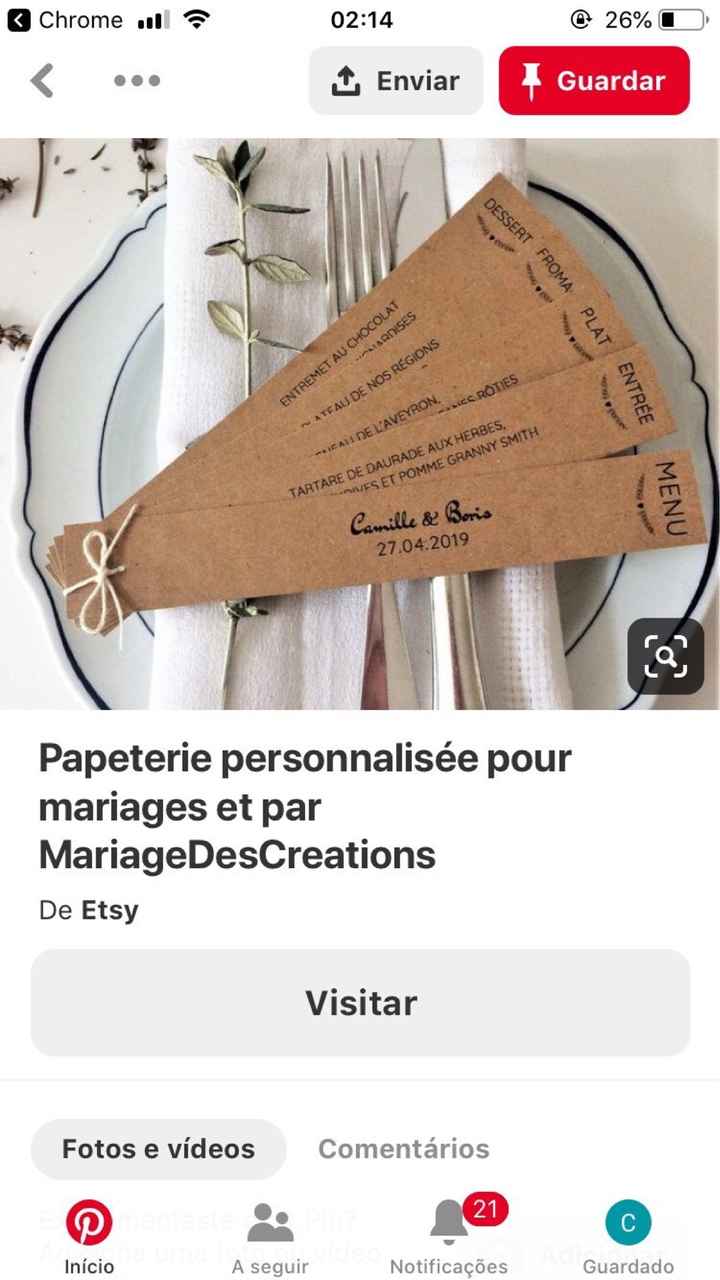 Manualidades (28): Menus ou ementas - como deixar os vossos convidados a salivar - 1