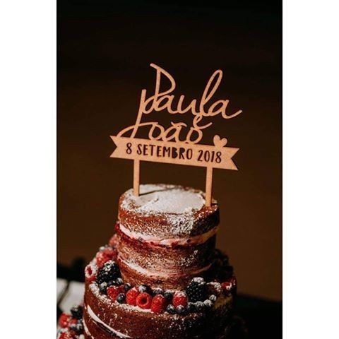 Topo Bolo Cor madeira natural