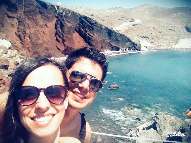 Os turistas recém-casados