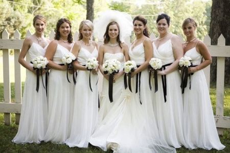 Damas honor vestido branco