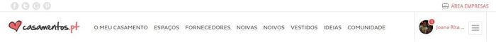 Cabeçalho com mensagem