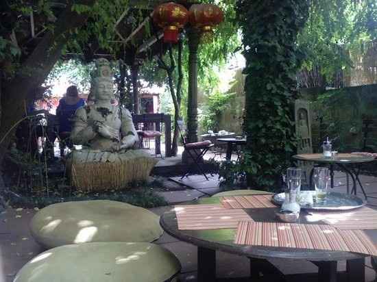 Tenda vista de perto