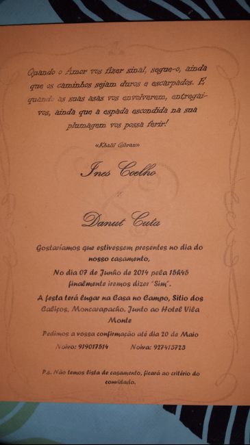Os meus convites - 1