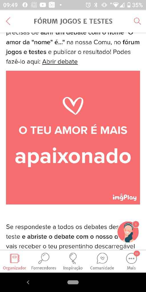 O teu amor é mais.... DESAFIO! - 1