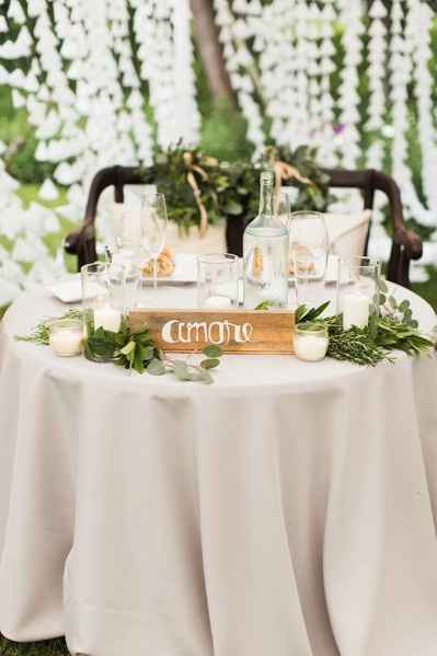 A mesa dos noivos