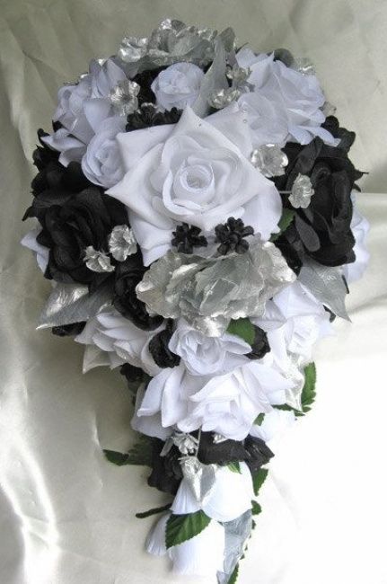 Bouquet prata branco e preto