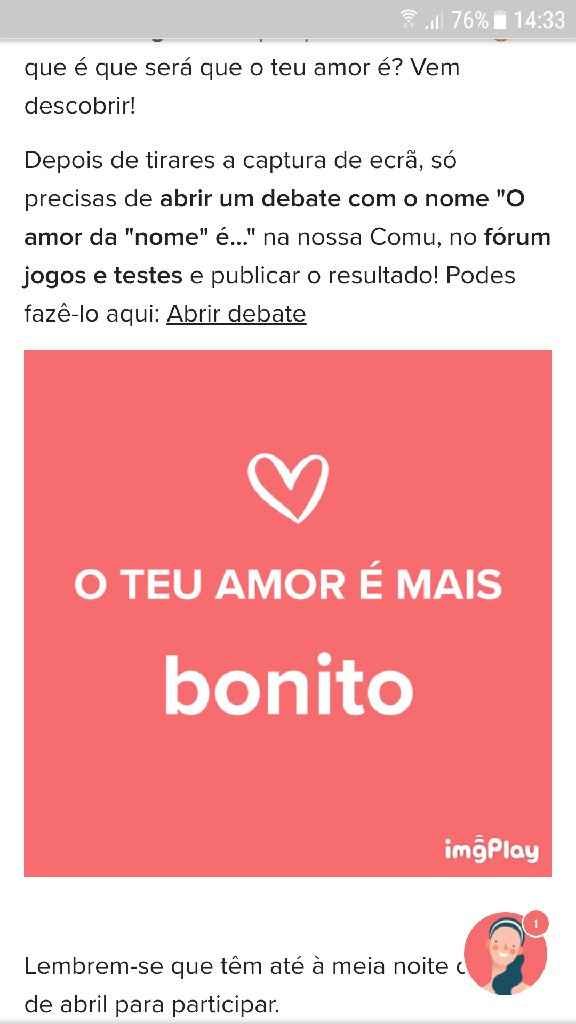 o amor do tiago é ... - 1
