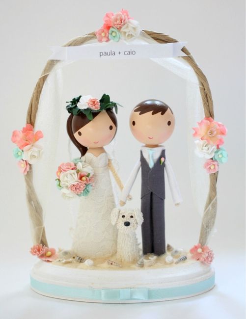 Cake topper noivos madeira - 2