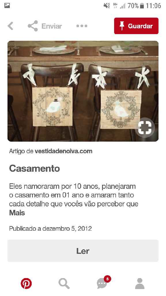 Inspirações para cadeiras dos noivos - 14