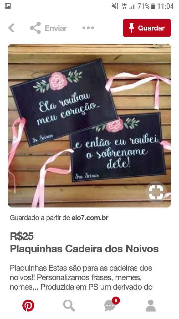 Inspirações para cadeiras dos noivos - 20