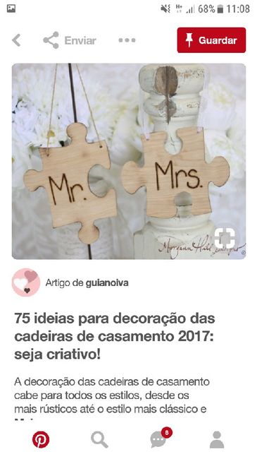 Inspirações para cadeiras dos noivos - 7