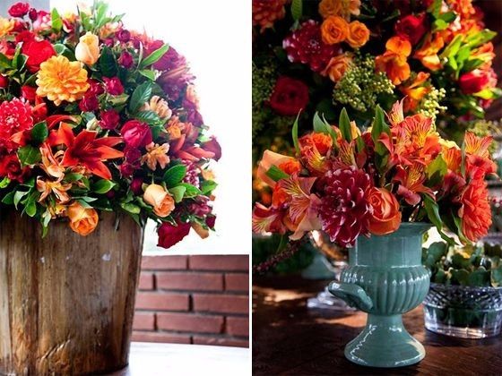 flores em vasos