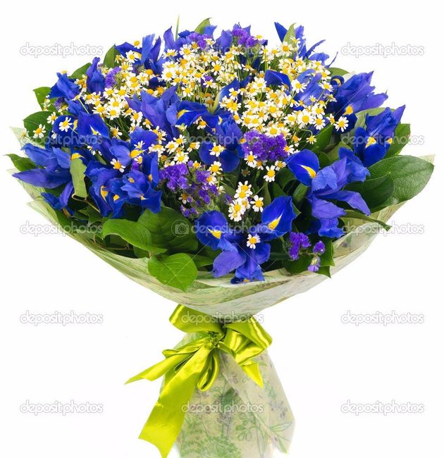bouquet azul e amarelo