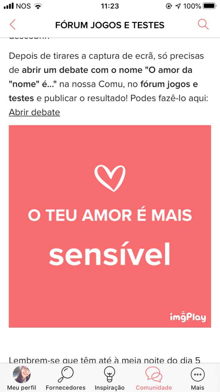 o meu amor é - 1