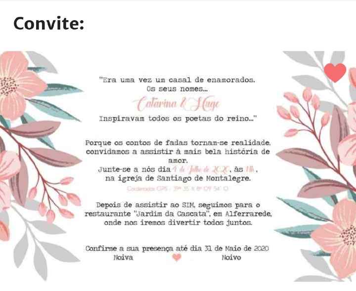 Partilha 1 imagem dos convites de casamento - 2